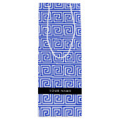 Grieks Meander Key Blue, Jouw naam, Personaliseren Wijn Cadeautas (Voorkant)