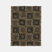 Grieks Meander Key patroon - gouden waterverf Fleece Deken (Voorkant)