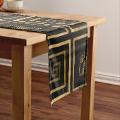 Grieks Meander Key patroon - gouden waterverf Korte Tafelloper (Voorbeeld)