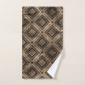 Grieks Meander Key Pattern Black and Gold Bad Handdoek (Handdoek)