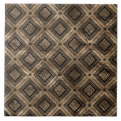 Grieks Meander Key Pattern Black and Gold Tegeltje (Voorkant)