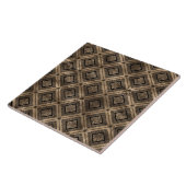 Grieks Meander Key Pattern Black and Gold Tegeltje (Zijkant)