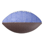 Grieks Meander Key Squares Patroon Blauw American Football (Gedraaid 90)
