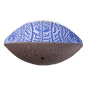 Grieks Meander Key Squares Patroon Blauw American Football (Gedraaid 270)