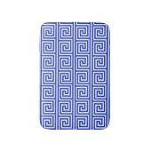 Grieks Meander Key Squares Patroon Blauw Badmat (Voorkant Verticaal)
