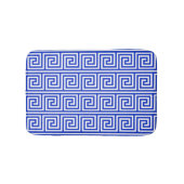 Grieks Meander Key Squares Patroon Blauw Badmat (Voorkant)