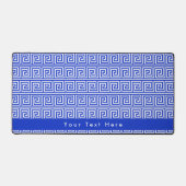 Grieks Meander Key Squares Patroon Blauw Bureaumat (Voorkant)