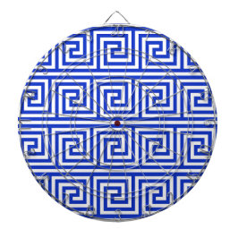 Grieks Meander Key Squares Patroon Blauw Dartbord