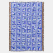 Grieks Meander Key Squares Patroon Blauw Deken (Voorkant Verticaal)