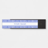 Grieks Meander Key Squares Patroon Blauw Deurbordje (Voorkant)