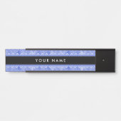 Grieks Meander Key Squares Patroon Blauw Deurbordje (Voorkant)