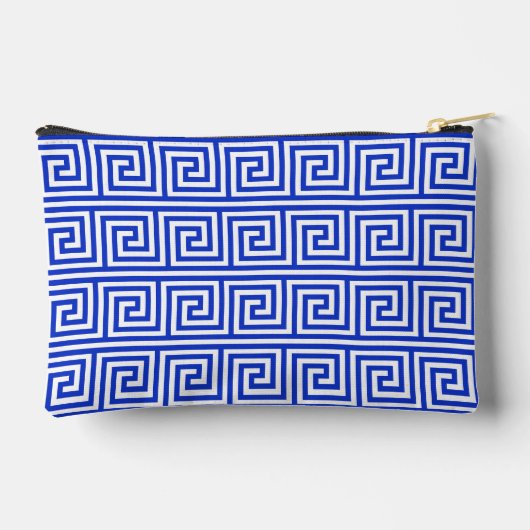 Grieks Meander Key Squares Patroon Blauw Etui (Achterkant)