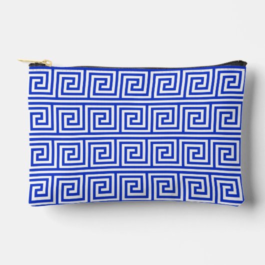 Grieks Meander Key Squares Patroon Blauw Etui (Voorkant)