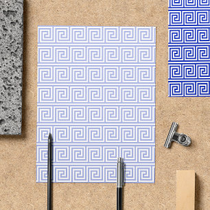 Grieks Meander Key Squares Patroon Blauw Flyer