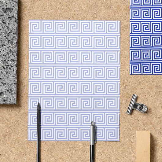 Grieks Meander Key Squares Patroon Blauw Flyer