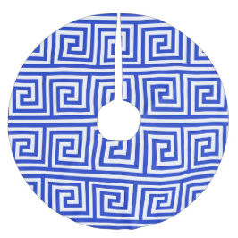 Grieks Meander Key Squares Patroon Blauw Kerstboom Rok