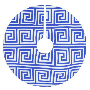 Grieks Meander Key Squares Patroon Blauw Kerstboom Rok