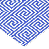 Grieks Meander Key Squares Patroon Blauw Korte Tafelloper (Hoek)