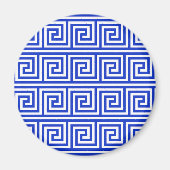 Grieks Meander Key Squares Patroon Blauw Magneet (Voorkant)