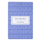 Grieks Meander Key Squares Patroon Blauw Mini Klembord (Achterkant)