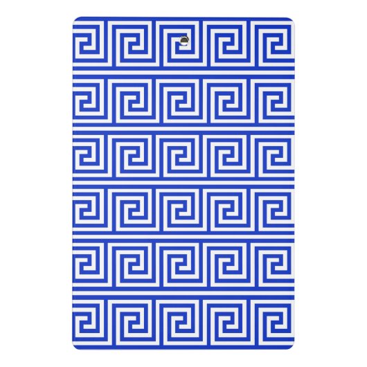 Grieks Meander Key Squares Patroon Blauw Mini Klembord (Achterkant)