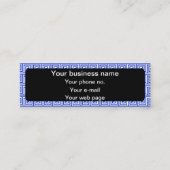 Grieks Meander Key Squares Patroon Blauw Mini Visitekaartje (Voorkant)