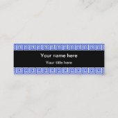 Grieks Meander Key Squares Patroon Blauw Mini Visitekaartje (Achterkant)