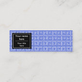 Grieks Meander Key Squares Patroon Blauw Mini Visitekaartje (Achterkant)