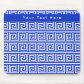 Grieks Meander Key Squares Patroon Blauw Muismat (Voorkant)