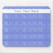 Grieks Meander Key Squares Patroon Blauw Muismat (Voorkant)