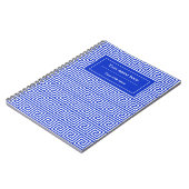 Grieks Meander Key Squares Patroon Blauw Notitieboek (Linkerzijde)