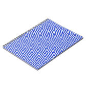 Grieks Meander Key Squares Patroon Blauw Notitieboek (Linkerzijde)