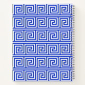 Grieks Meander Key Squares Patroon Blauw Notitieboek (Achterkant)