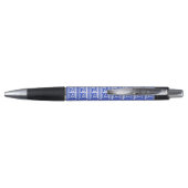Grieks Meander Key Squares Patroon Blauw Pen (Achterkant)