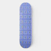 Grieks Meander Key Squares Patroon Blauw Persoonlijk Skateboard (Voorkant)