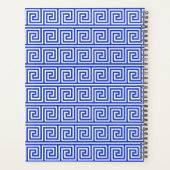 Grieks Meander Key Squares Patroon Blauw Planner (Achterkant)