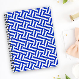 Grieks Meander Key Squares Patroon Blauw Planner