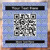 Grieks Meander Key Squares Patroon Blauw Raamsticker (Vel 2)