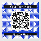 Grieks Meander Key Squares Patroon Blauw Raamsticker (Vel)