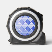Grieks Meander Key Squares Patroon Blauw Rolmaat (Voorkant)