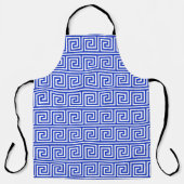 Grieks Meander Key Squares Patroon Blauw Schort (Voorkant)
