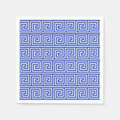 Grieks Meander Key Squares Patroon Blauw Servet (Voorkant)