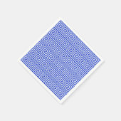 Grieks Meander Key Squares Patroon Blauw Servet (Hoek)