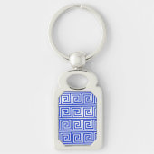 Grieks Meander Key Squares Patroon Blauw Sleutelhanger (Voorkant)