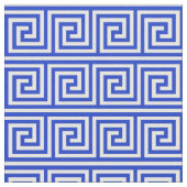 Grieks Meander Key Squares Patroon Blauw Stof (Close Up)