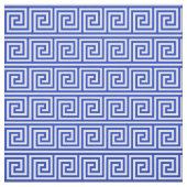Grieks Meander Key Squares Patroon Blauw Stof (Swatch)