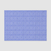 Grieks Meander Key Squares Patroon Blauw Tissuepapier (Voorkant)