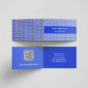 Grieks Meander Key Squares Patroon Blauw Visitekaartje