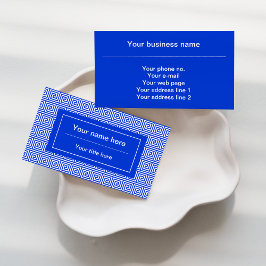 Grieks Meander Key Squares Patroon Blauw Visitekaartje