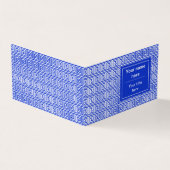 Grieks Meander Key Squares Patroon Blauw Visitekaartje (Buitenkant)